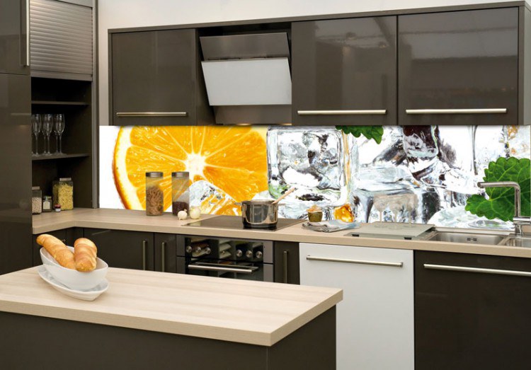 Samoljepljiva foto tapeta za kuhinje Limun i led KI-260-023, 260x60 cm - Za kuhinje