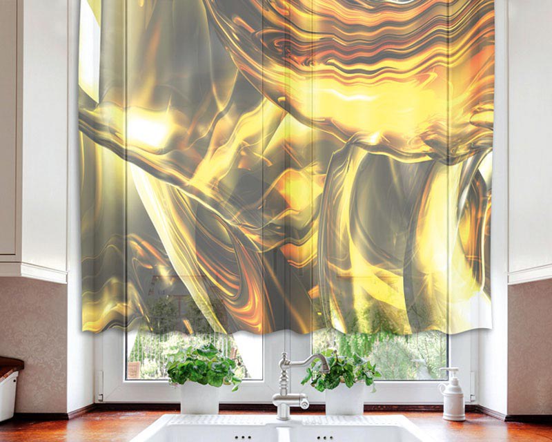 Zavjesa Zlatna apstrakcija VO-140-028, 140x120 cm