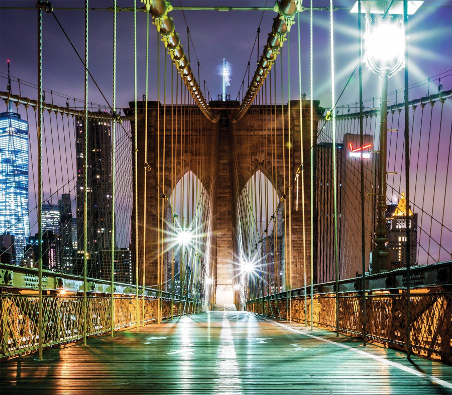 Foto zavjesa Most u noći FCSXL-4817, 180 x 160 cm - Foto zavjese