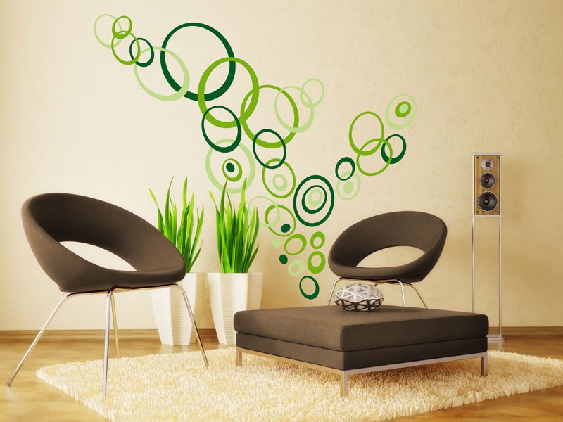 Samoljepljiva dekoracija za zid Zeleni krugovi ST1-021