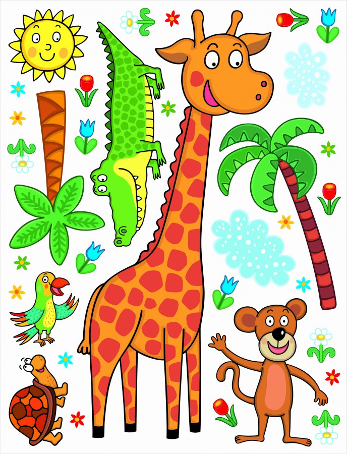Dječje naljepnice Žirafa K-1043, 85x65 cm