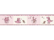 Dječja bordura tapeta ružičasti zmaj 1091-25 Akcija