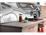 Samoljepljiva foto tapeta za kuhinje - Tekući krom srebrni KI-180-101 | 180x60 cm