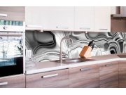Samoljepljiva foto tapeta za kuhinje - Tekući krom srebrni KI-260-101 | 260x60 cm