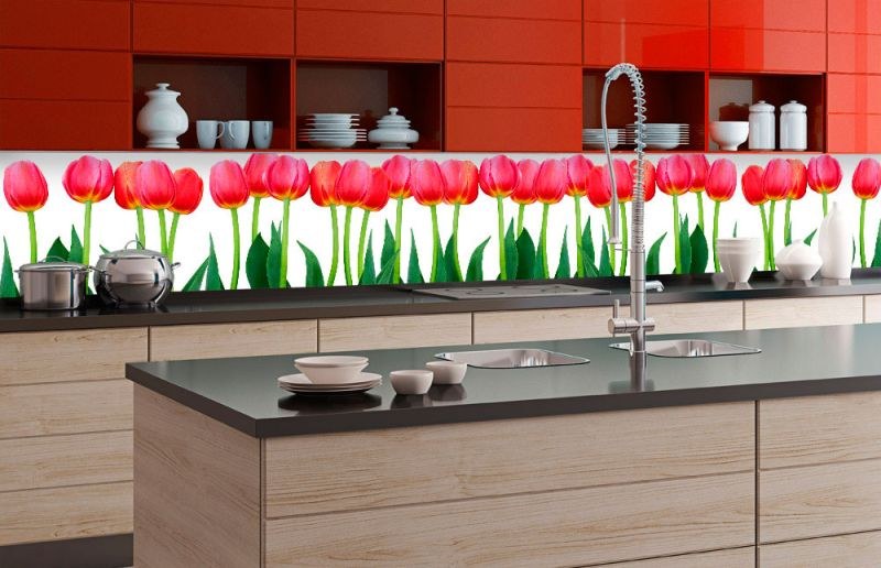 Samoljepljiva foto tapeta za kuhinje Bed of Tulips KI-350-058 | 350x60 cm