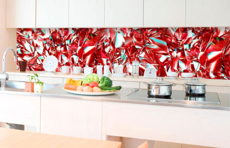 Samoljepljiva foto tapeta za kuhinje Red Crystal KI-350-071 | 350x60 cm - Za kuhinje