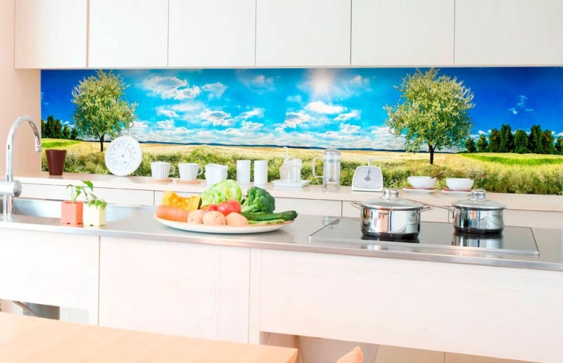 Samoljepljiva foto tapeta za kuhinje - Stablo na livadi KI-350-085 | 350x60 cm - Za kuhinje