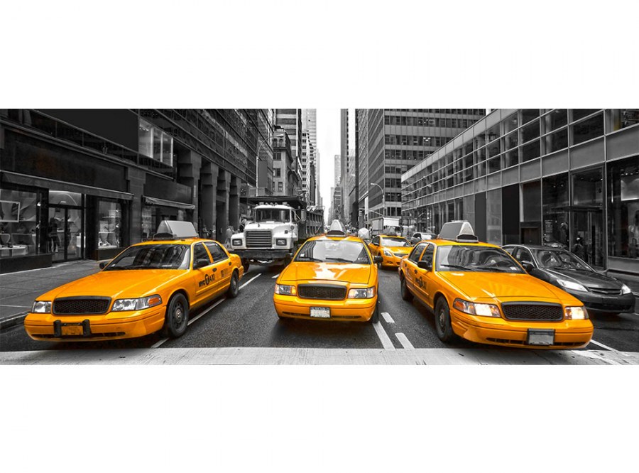 Panoramska flis foto tapeta Taxi u gradu MP20008 | 375 x 150 cm