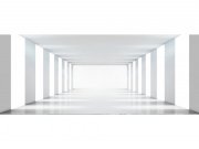 Panoramska flis foto tapeta 3D bijeli hodnik MP20036 | 375 x 150 cm