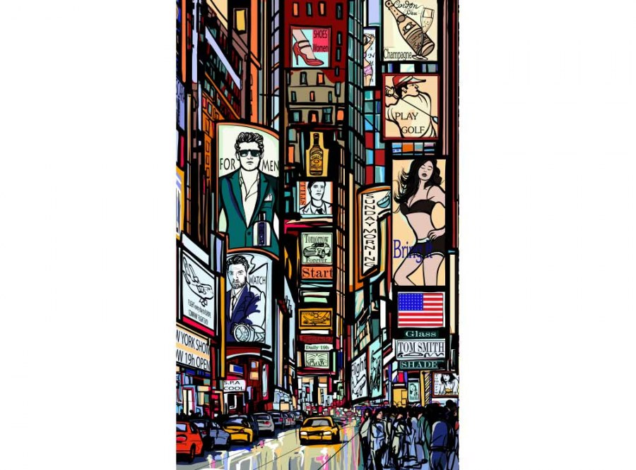 Flis foto tapeta Trg Times Square MS20013 | 150x250 cm