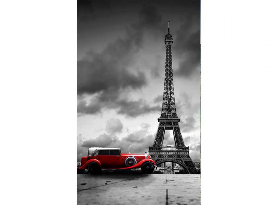 Flis foto tapeta Retro auto u Parizu MS20027 | 150x250 cm