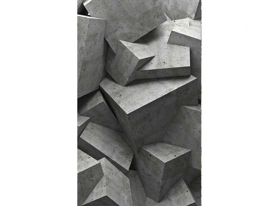 Flis foto tapeta 3D betonski kvadrati MS20176 | 150x250 cm