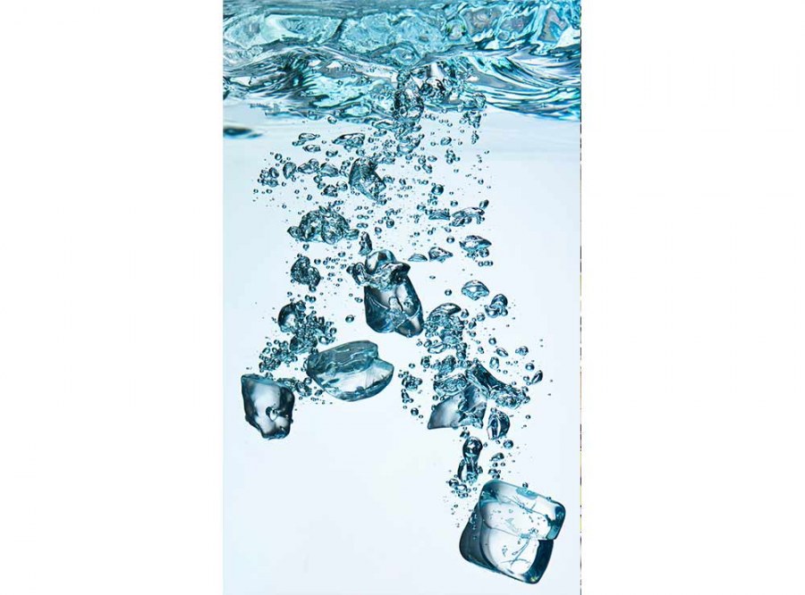 Flis foto tapeta Ledene kockice MS20237 | 150x250 cm - Od flisa