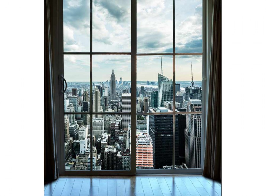 Flis foto tapeta Pogled iz prozora na Manhattan MS30009 | 225x250 cm