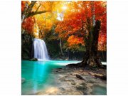Flis foto tapeta Slap usred šume MS30083 | 225x250 cm Od flisa