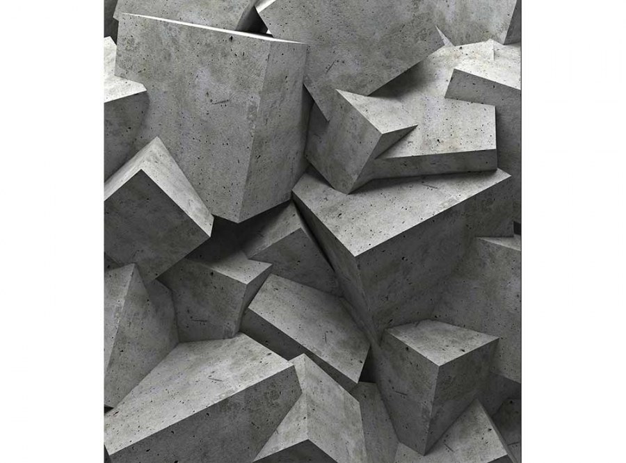 Flis foto tapeta 3D betonski kvadrati MS30176 | 225x250 cm