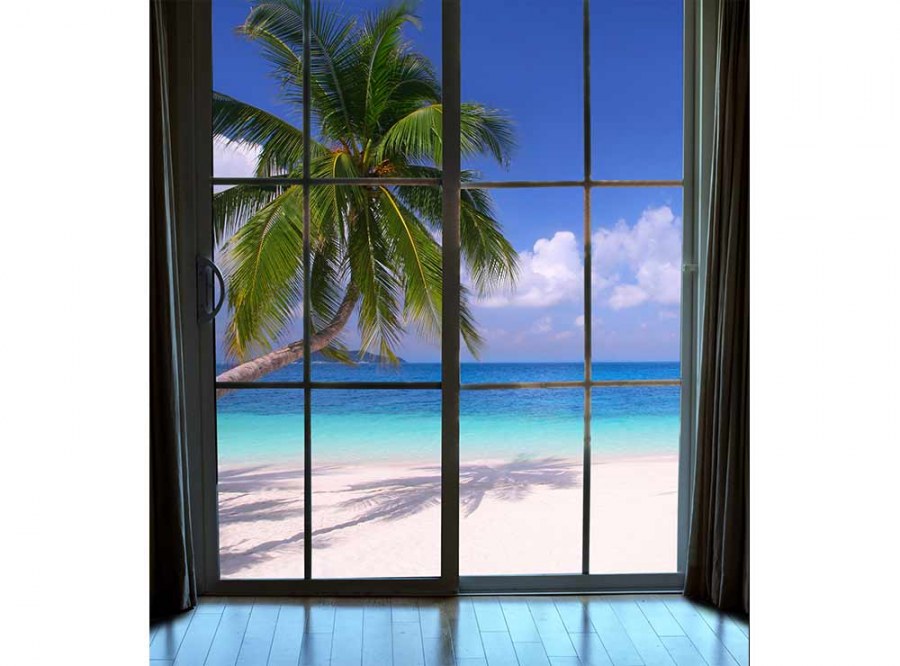Flis foto tapeta Plaža iza prozora MS30203 | 225x250 cm