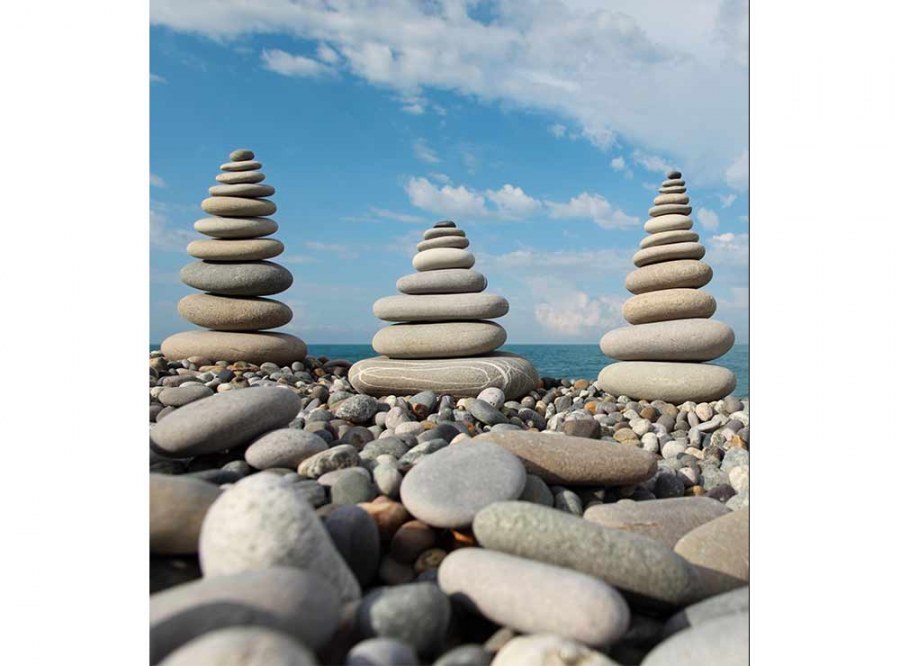 Flis foto tapeta Kamenje na plaži MS30204 | 225x250 cm - Od flisa