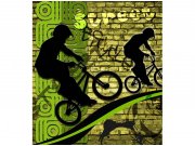 Flis foto tapeta Zeleni bicikl MS30328 | 225x250 cm Od flisa