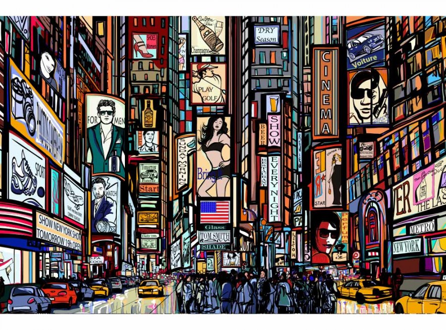 Flis foto tapeta Trg Times Square MS50013 | 375x250 cm