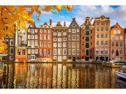 Flis foto tapeta Kuće v Amsterdamu MS50024 | 375x250 cm Od flisa