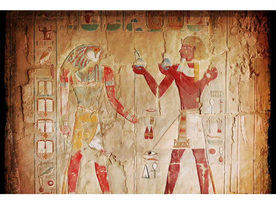 Flis foto tapeta Egipatska malba MS50052 | 375x250 cm - Od flisa