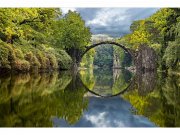 Flis foto tapeta Pejzaž s lučnim mostom MS50060 | 375x250 cm Od flisa