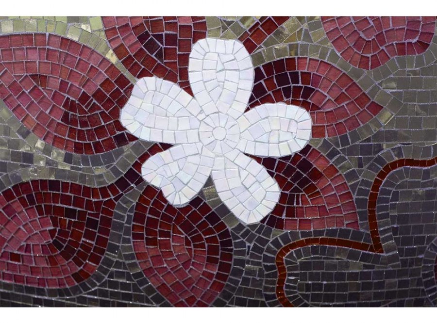 Flis foto tapeta Crveni mozaik MS50114 | 375x250 cm - Od flisa
