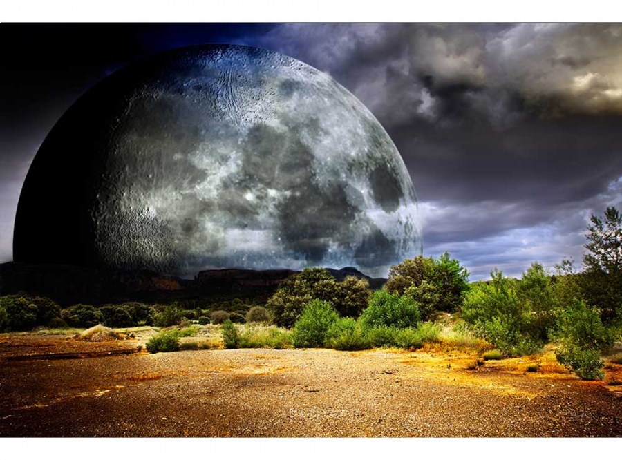 Flis foto tapeta Mjesec MS50185 | 375x250 cm - Od flisa