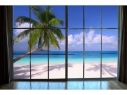 Flis foto tapeta Plaža iza prozora MS50203 | 375x250 cm Od flisa