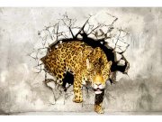 Flis foto tapeta Pantera na lovu MS50233 | 375x250 cm Od flisa