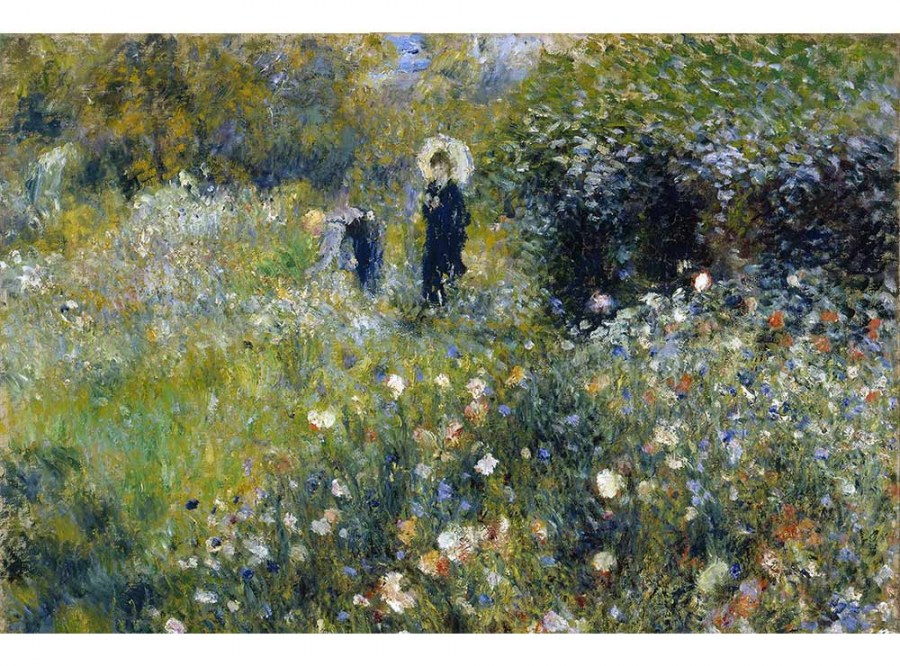 Flis foto tapeta Ženy v zahradě od Pierra Avgvsta Renoira MS50256 | 375x250 cm - Od flisa