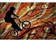 Flis foto tapeta Crveni bicikl MS50327 | 375x250 cm Flis
