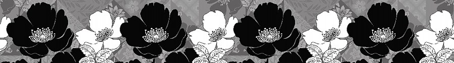 Samoljepljiva bordura Crnobijelo cvijeće WB8239