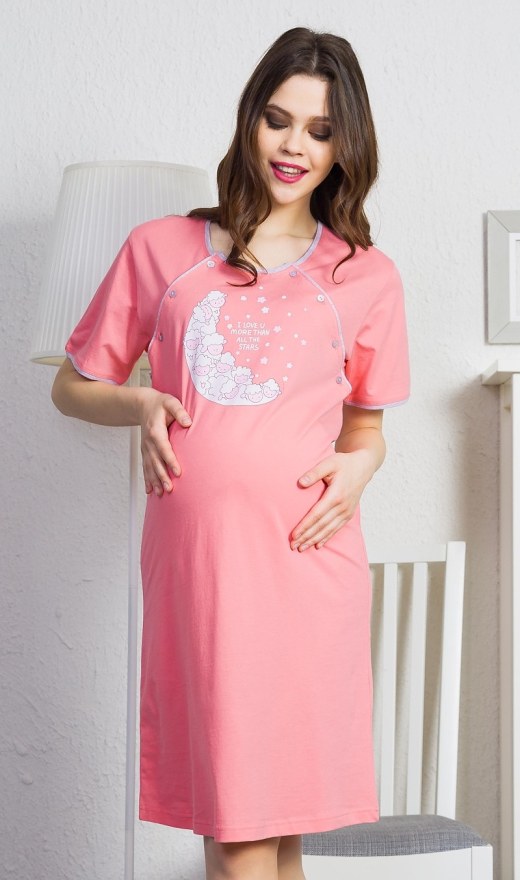 Ženska trudnička spavaćica Aries - Spavačica za dojenje s kratkim rukavima