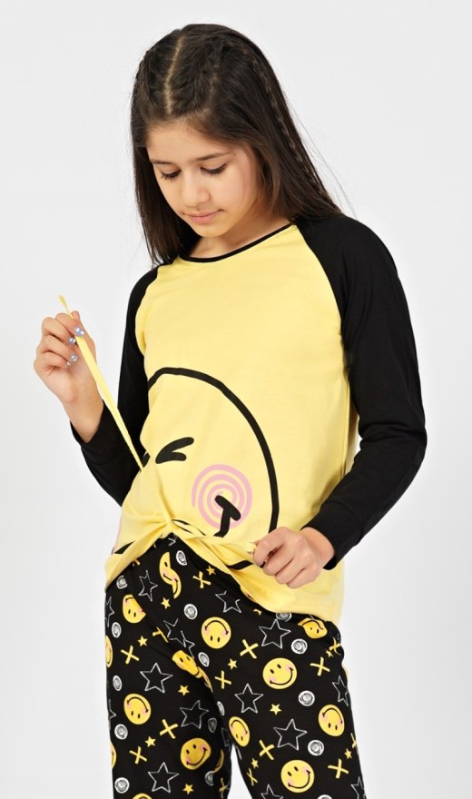 Dječja duga pidžama Smile - Pidžama djevojke s dugim rukavima