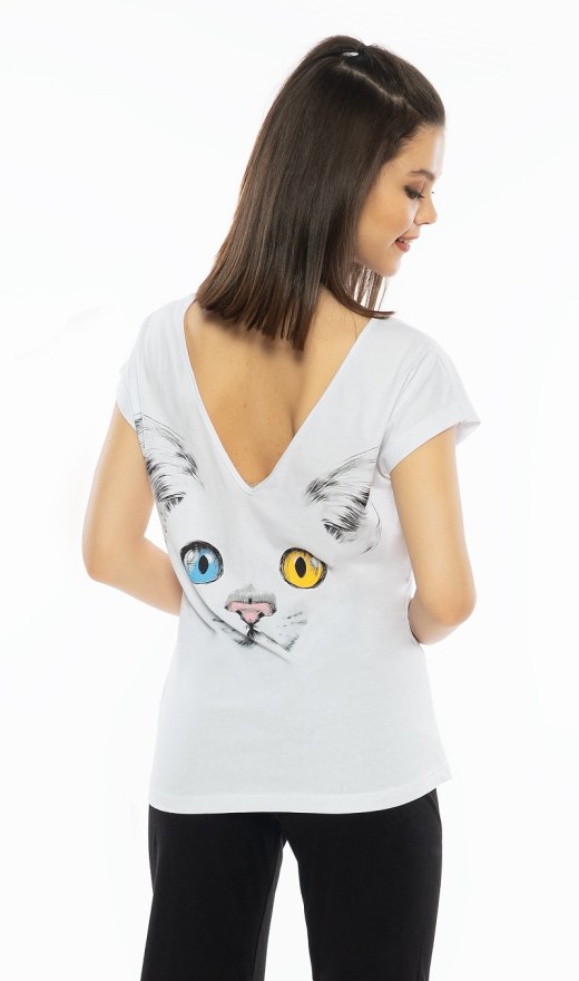 Ženska kapri pidžama Velika mačka