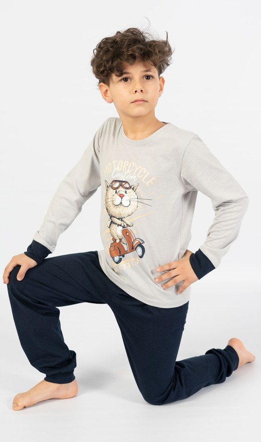 Dječja duga pidžama Motocycle - Pidžame za dječake s dugim rukavima