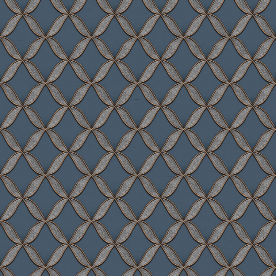 Luksuzna plava flis tapeta s teksturom tkanine FT221227 | 0,53 x 10 m | Ljepilo besplatno