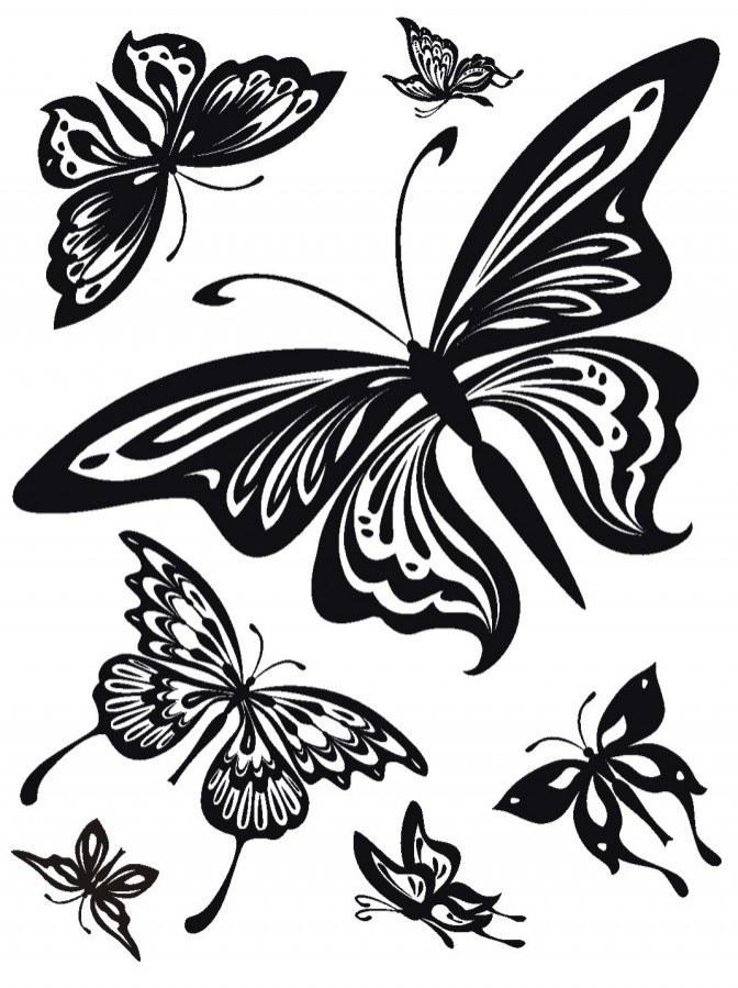 Naljepnica za zid Crni leptiri baršvn FL-0483, 85 x 65 cm