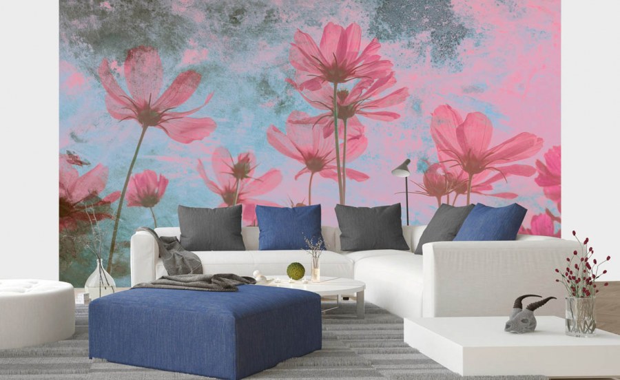 Foto tapeta Apstrakt ružičaste cvijeće | Ljepilo besplatno - Od flisa