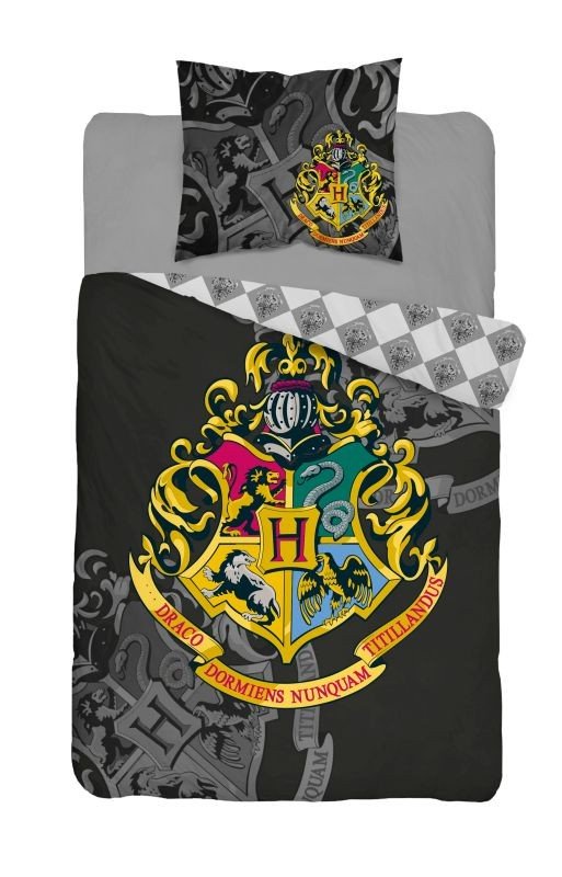 DETEXPOL Posteljina Harry Potter crni pamuk, 140/200, 70/80 cm - Posteljina sa licencijom