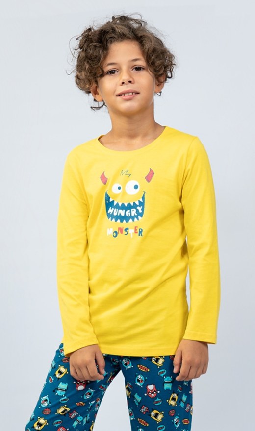 Monster duga dječja pidžama - Pidžame za dječake s dugim rukavima