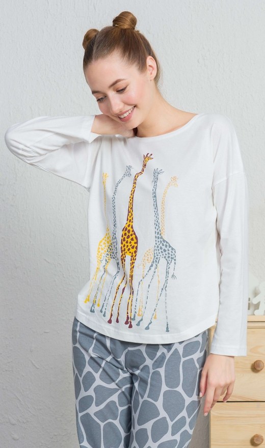 Ženska duga pidžama žirafa