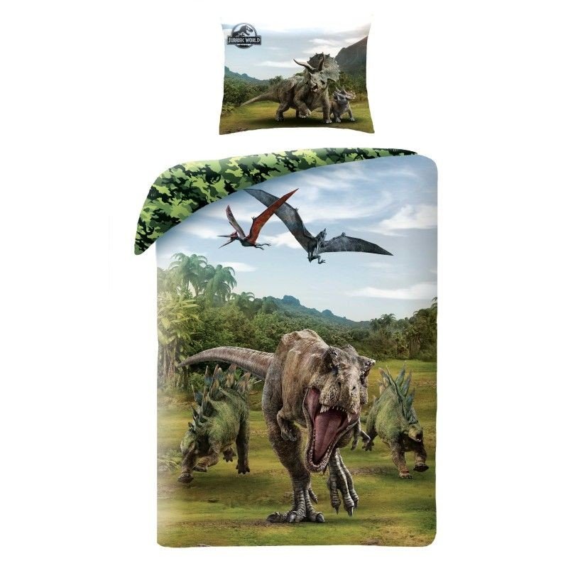 HALANTEX Posteljina Jurassic Park T-Rex pamuk, 140/200, 70/90 cm - Posteljina sa licencijom