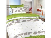 Pamučna posteljina za bebu Elephants kiwi | 90x130, 45x60 cm Posteljina za krevete - Dječja posteljina - Dječja posteljina za bebe - Dječja posteljina pamuk