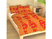 Pamučna posteljina za bebu Žirafa crvena | 90x130, 45x60 cm Posteljina za krevete - Dječja posteljina - Dječja posteljina za bebe - Dječja posteljina pamuk
