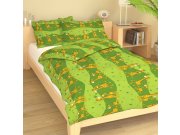 Pamučna posteljina za bebu Žirafa zelena | 90x130, 45x60 cm Posteljina za krevete - Dječja posteljina - Dječja posteljina za bebe - Dječja posteljina pamuk