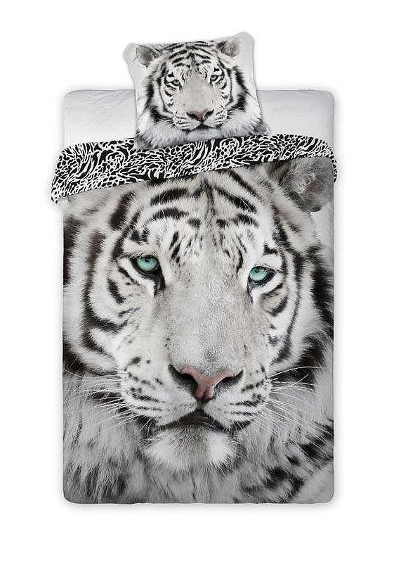 FARO Posteljina White Tiger Cotton, 140/200, 70/90 cm - Posteljina foto print
