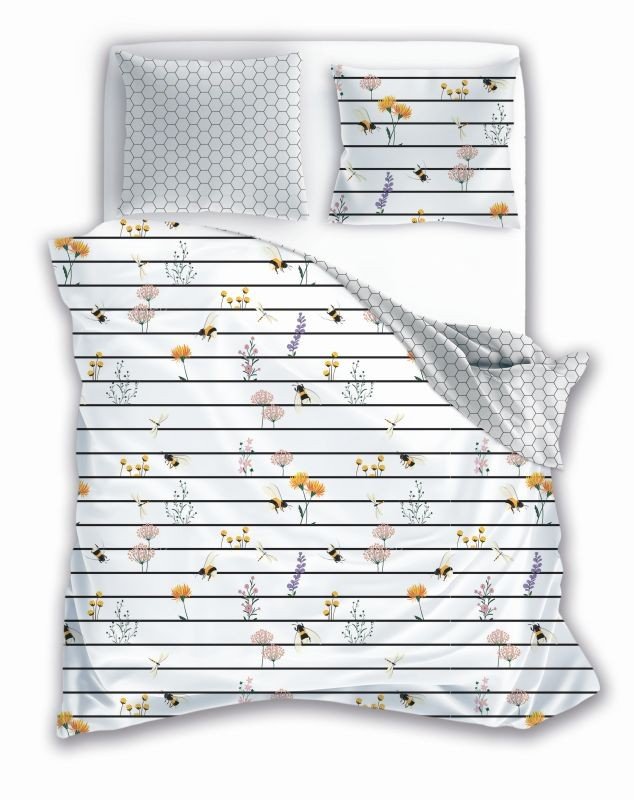 FARO posteljina pčelinji pamuk, 140/200, 70/90 cm - Posteljina klasičan uzorak